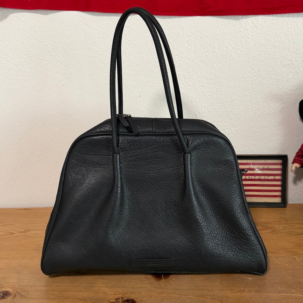 ELK Esna Black Pebbled Buffalo Leather Tote Bag Crossbody NWT NEW